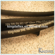 Oil Resistant SAE100 R6 Single Textile Braided Hydraulic Rubber Hose 19mm